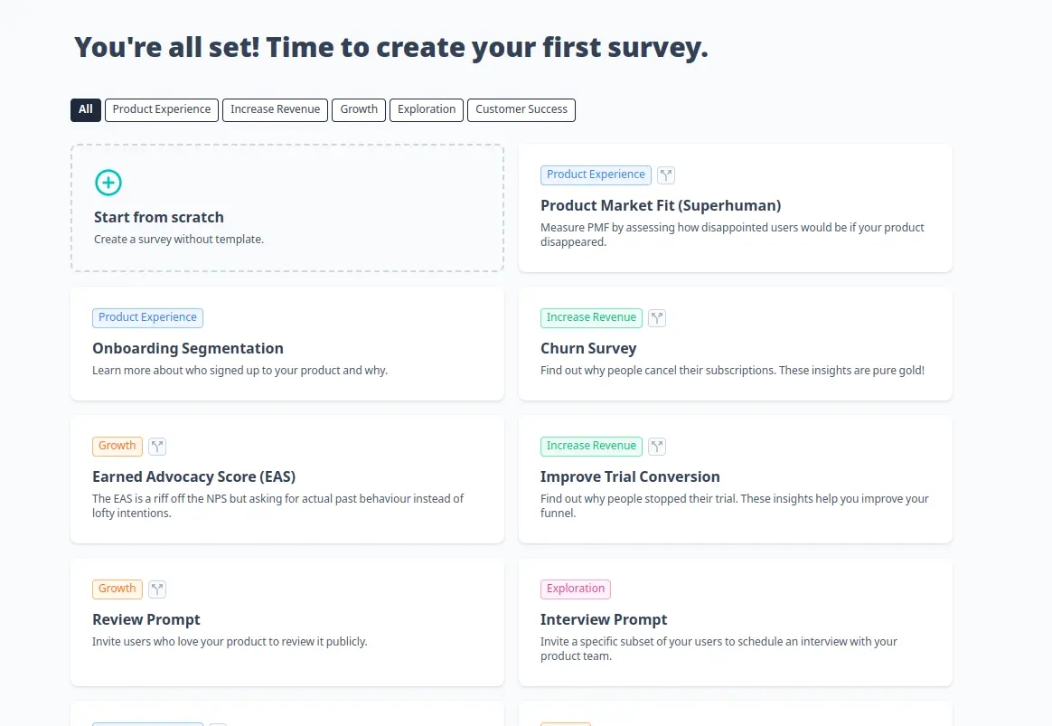 Choose a survey template