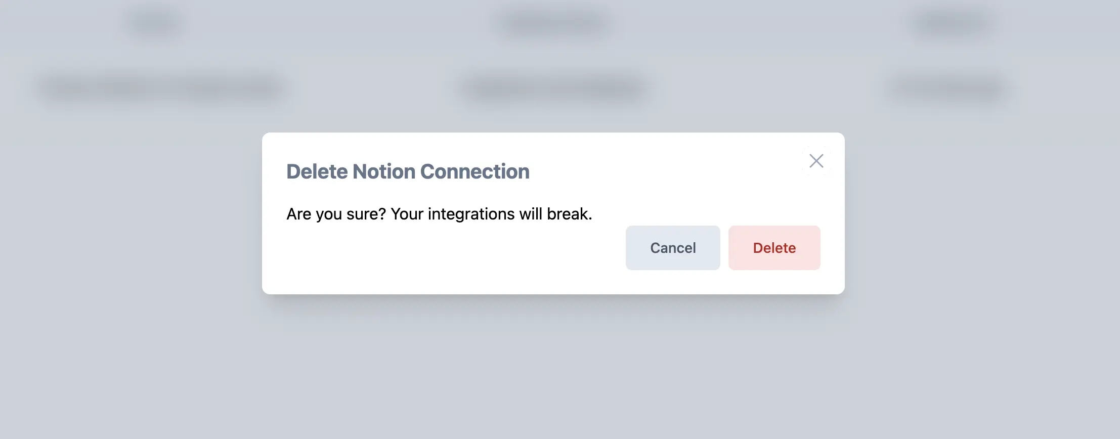 Delete Notion Integration with Formbricks